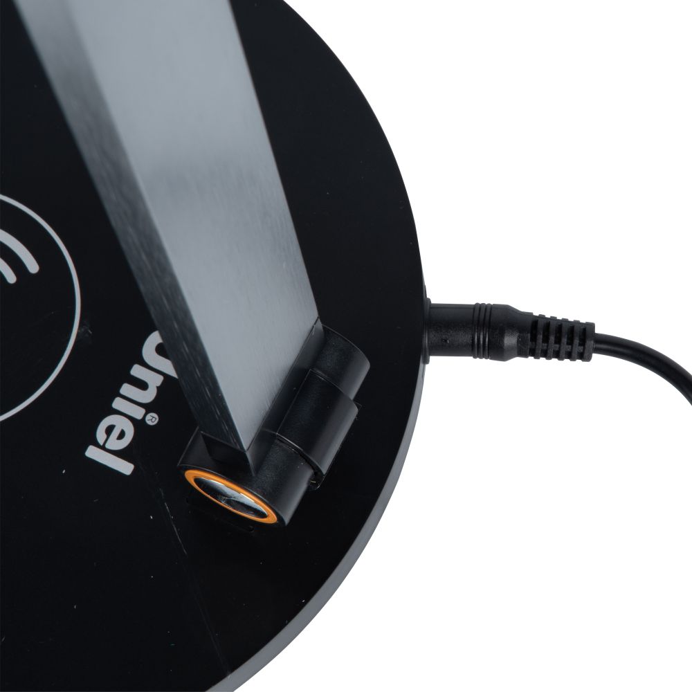 ULM-D113 18W-3000-6000K-DIM BLACK Светильник настольный светодиодный с беспроводной зарядкой телефонов. Сенсорный выключатель. Диммер. Черный. TM Uniel