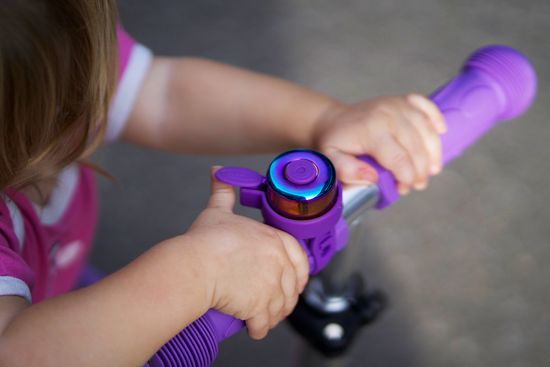 Звоночек на самокат неохром сиреневый BOX