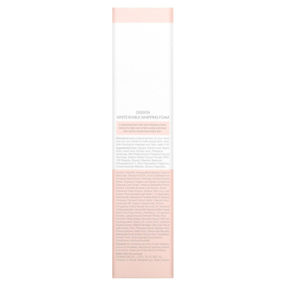 G9skin, Пенка для взбивания White In Milk, 120 мл (4,05 жидк. Унции)