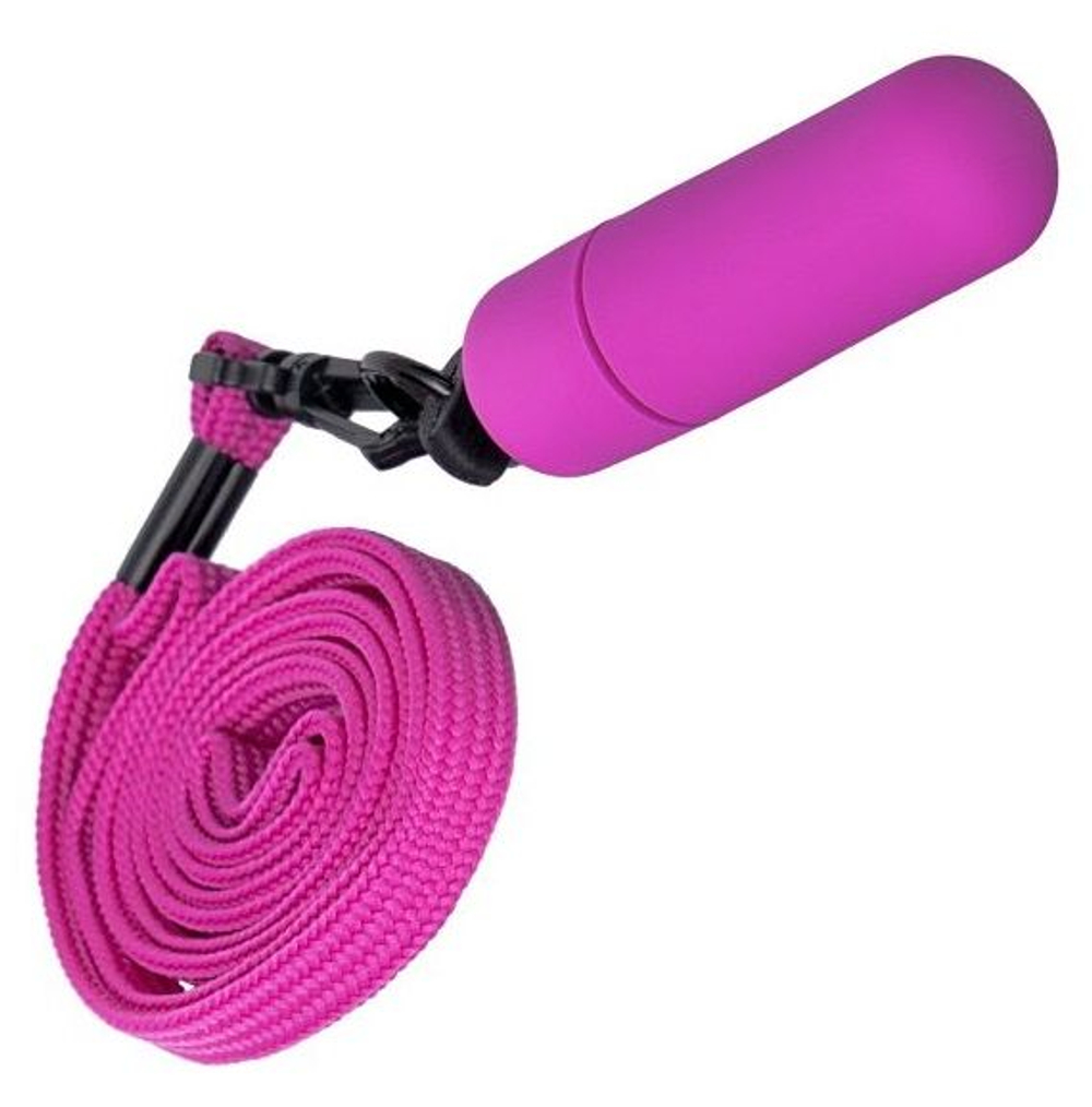 Фиолетовая вибропуля на ремешке - 5,5 см. (Цвет: фиолетовый)