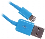 Qumo MFI кабель с разъемом Apple 8 pin 1м гладкий синий