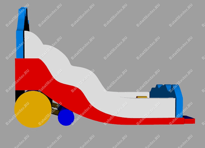 Большой надувной батут-горка "Сказочные богатыри" 13*7*10 м