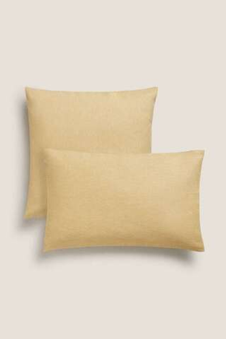 ZARA HOME ОДНОТОННЫЙ ЧЕХОЛ ДЛЯ ДЕКОРАТИВНОЙ ПОДУШКИ, ЖЕЛТЫЙ