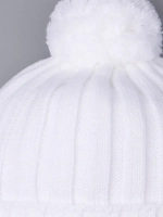 Шапка детская осенняя вязаная с помпоном