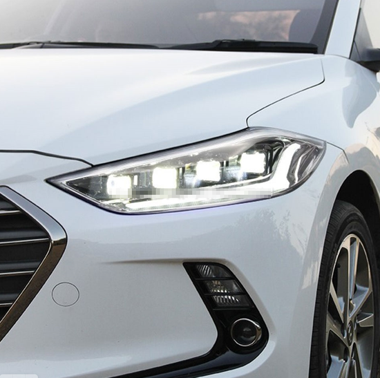 Передние фары Хендай Элантра 2017-2019 V11 Type [Комплект Л+П; ходовые огни; светодиодный поворотник; электрокорректор; FULL LED]