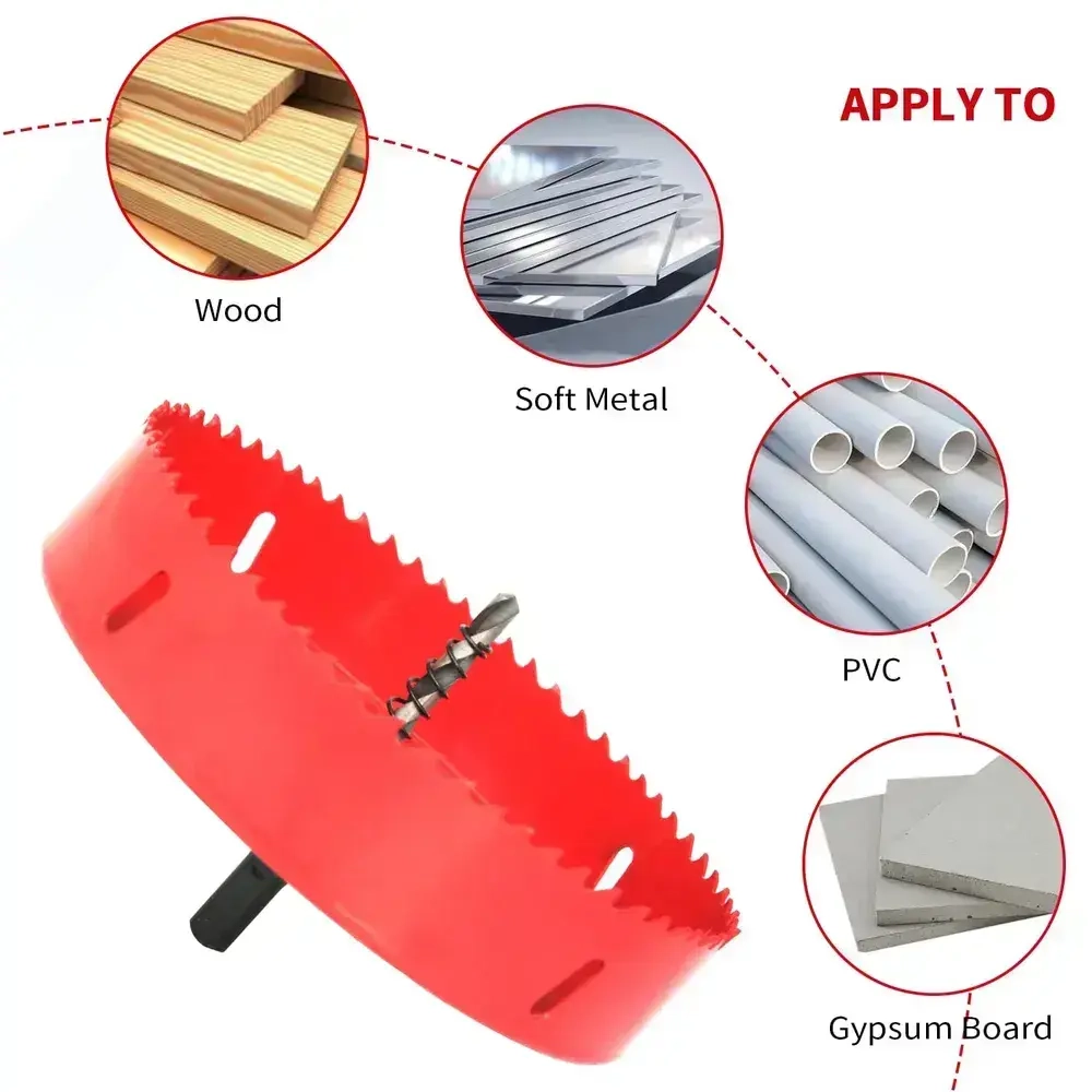 Коронка биметаллическая 110 мм + Сверло Центрирующее / Материал Сталь М42 Кобальт по Металлу, дереву гипсокартону, пластику