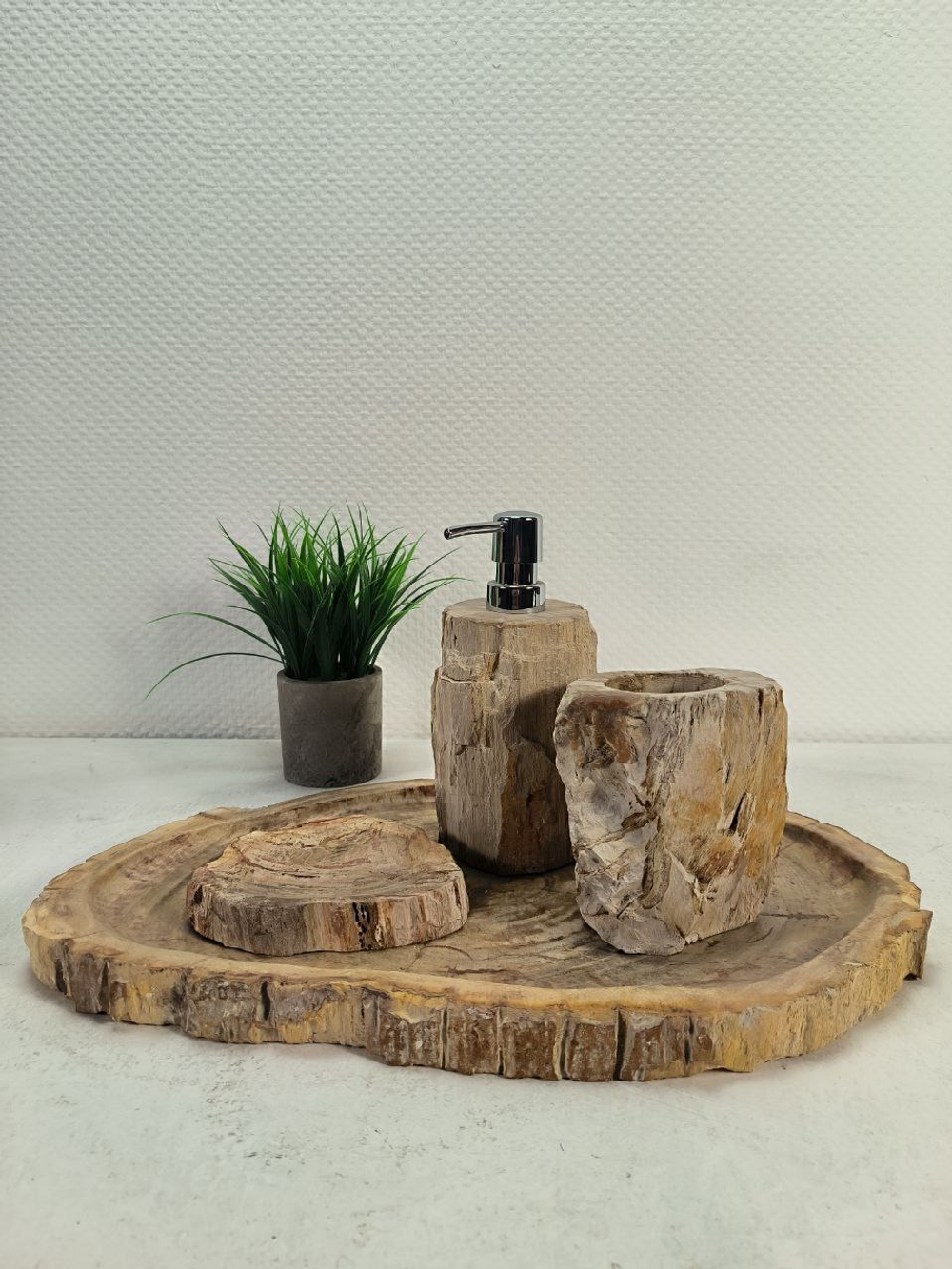 Набор из окаменелого дерева 4 предм Fossil Set NF-63062 поднос 29см*43см