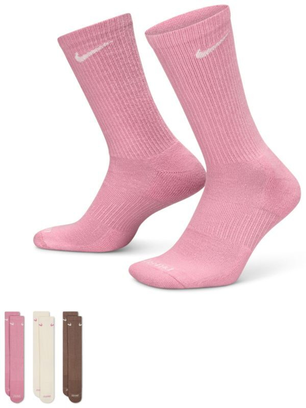 Теннисные носки Nike Everyday Plus Cushioned Training Crew 3P - разноцветный