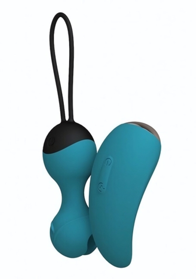 Виброшарики Кегеля с вибро-пультом без провода Infinite SuperNova перезаряжаемые (морская волна) (Цвет: морская волна)