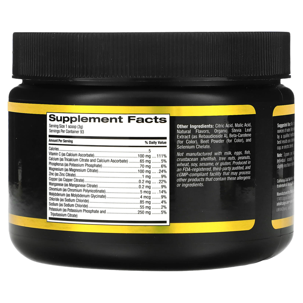 California Gold Nutrition, Sport, электролитный напиток в порошке, со вкусом натурального апельсина, 279 г (9,84 унции)