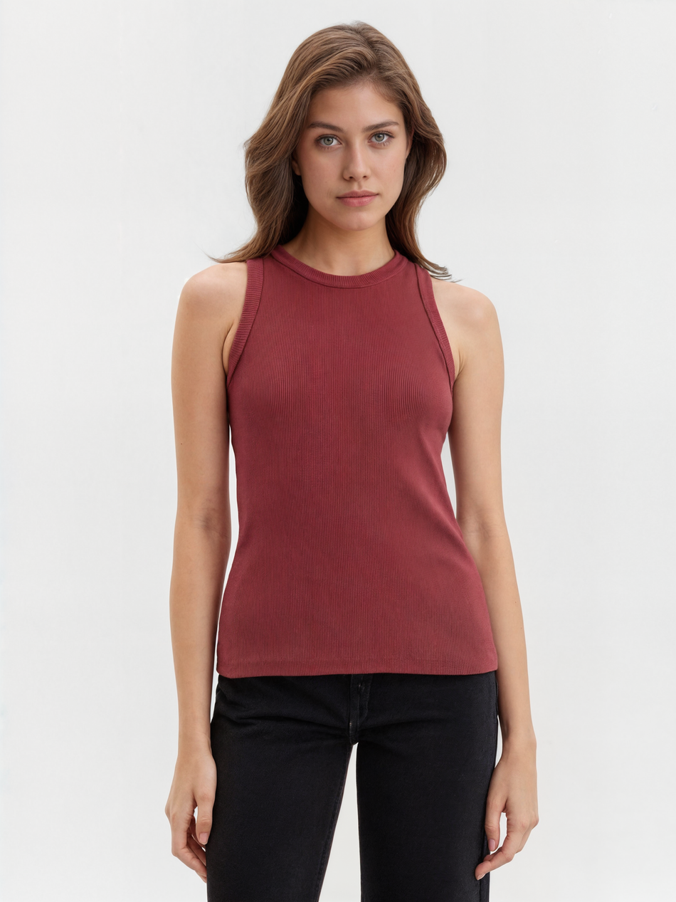 Базовый топ из эластичного хлопка