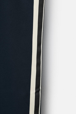 ZARA БРЮКИ ИЗ ВЫСОКОТЕХНОЛОГИЧНОЙ ТКАНИ С ЛАМПАСАМИ, МОРСКОЙ ТЕМНО-СИНИЙ