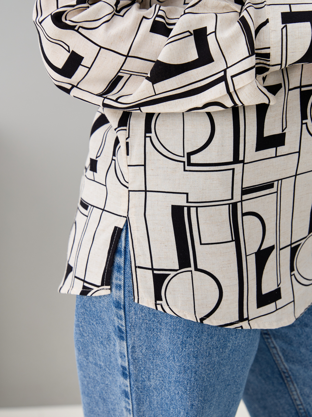 Рубашка Ртс-058/бежабстракция