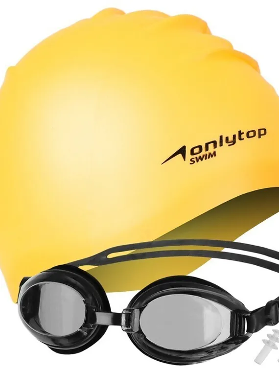 Набор для плавания: очки+шапочка, цвета микс