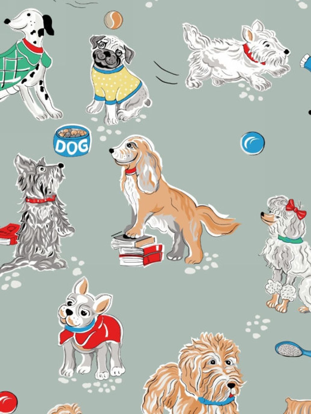 Простынь Сказка "Dogs on blue" 240х215 см, перкаль