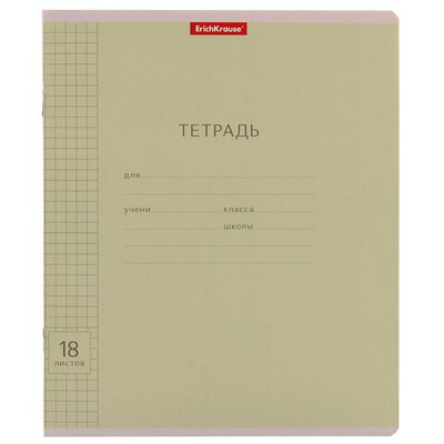 Тетрадь А5 18л. клет. Классика Visio с линовкой зеленая (Erich Krause)