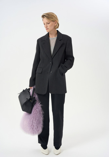 Пальто-пиджак Soho из 100% шерсти, серая елочка