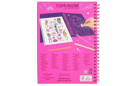 TOPModel Neon Doodle Book With Neon Pen Set