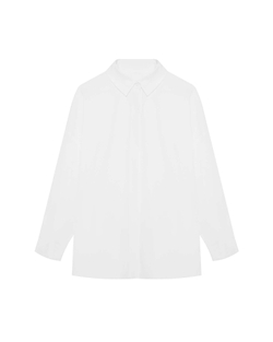 Рубашка свободного кроя из смесового хлопка белый