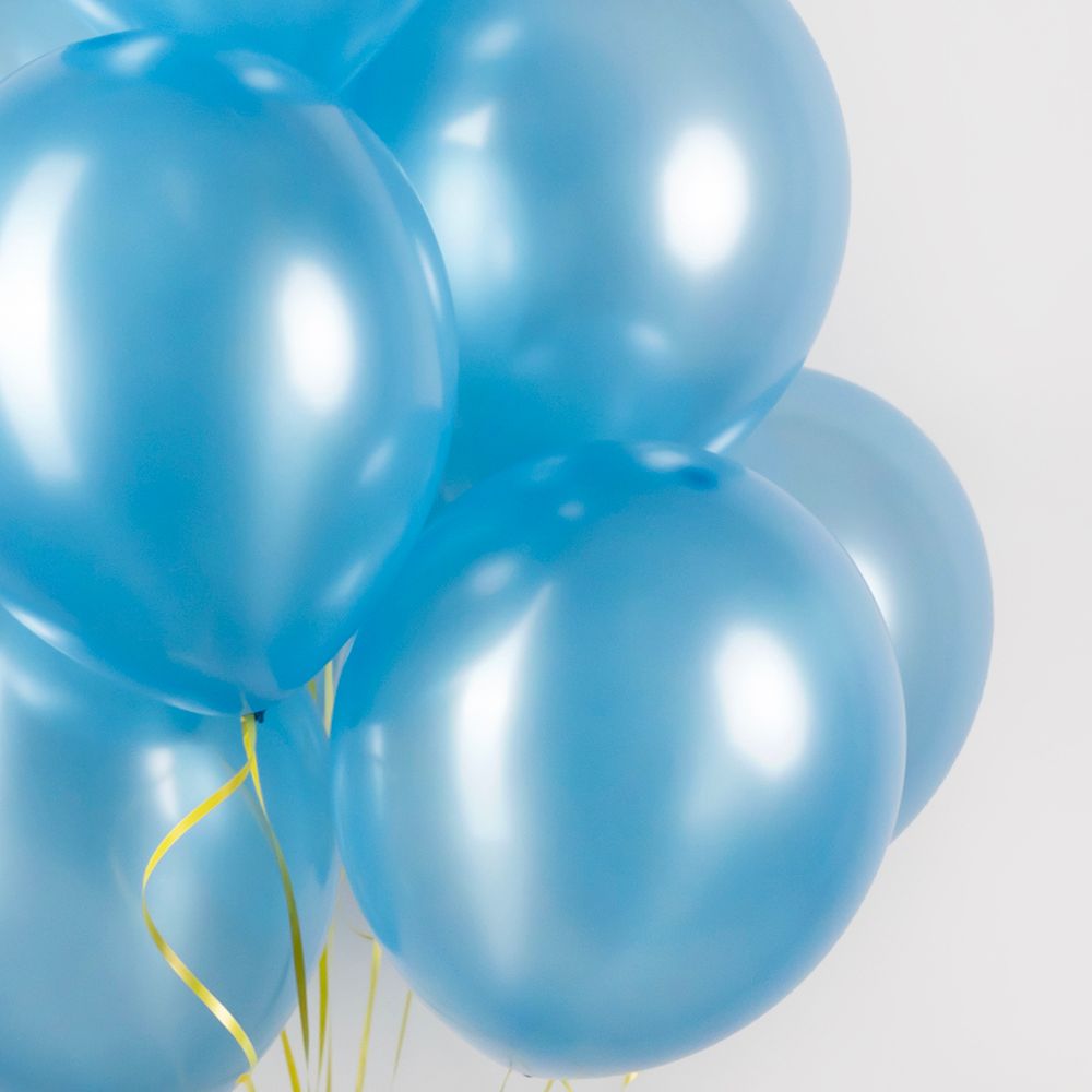 Шар (12''/30 см) Голубой, металлик, 25 шт.