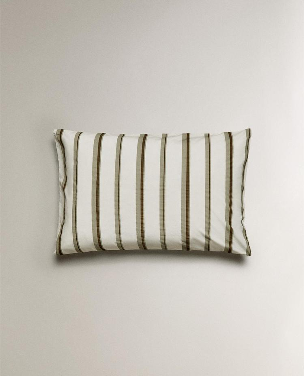 ZARA HOME (300 НИТЕЙ) НАВОЛОЧКА В ПОЛОСКУ, ЖЕЛТОВАТО-БЕЛЫЙ