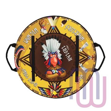 Ледянка-щит с ремнями, мягкая Small Rider Slider 55 см, индеец