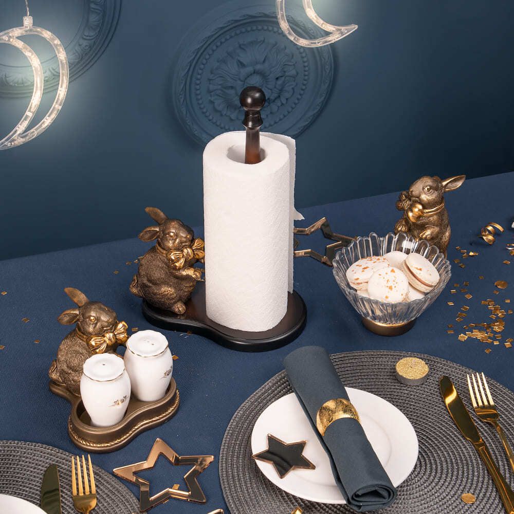 Фруктовница-конфетница Кролик Банни Бронза с чашей Аврора