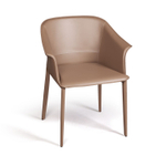 Стул  с подлокотниками GIO, кожа хаки-тауп