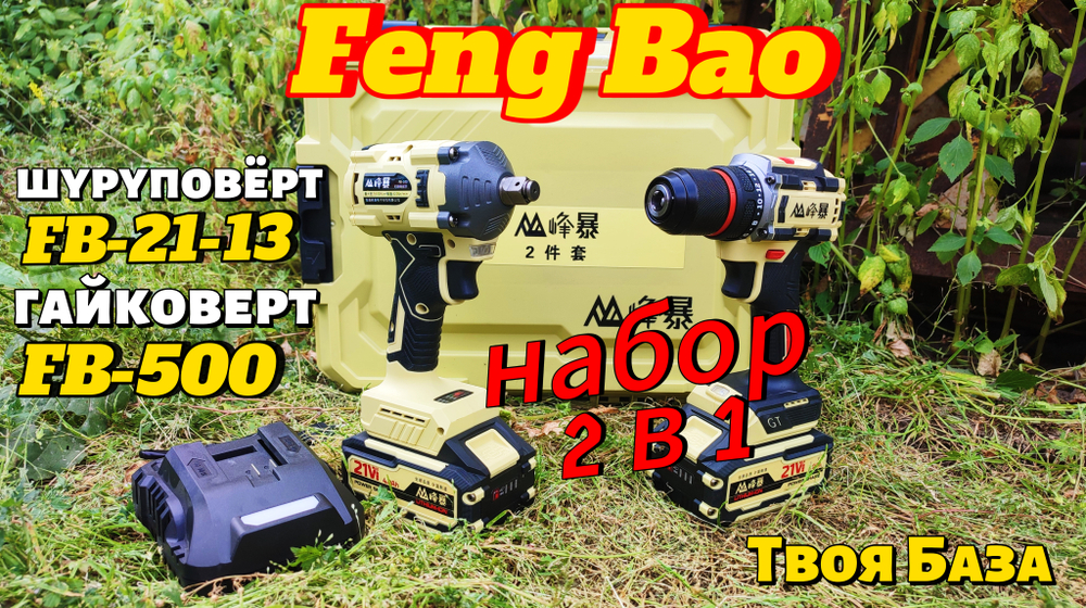 Набор аккумуляторного инструмента 2 в 1 Feng Bao