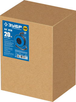 ЗУБР КГ-315, КГ, 3 x 1.5 мм2, 20 м, 3700 Вт, IP44, силовой удлинитель на стальной катушке, Профессионал (55080-20)