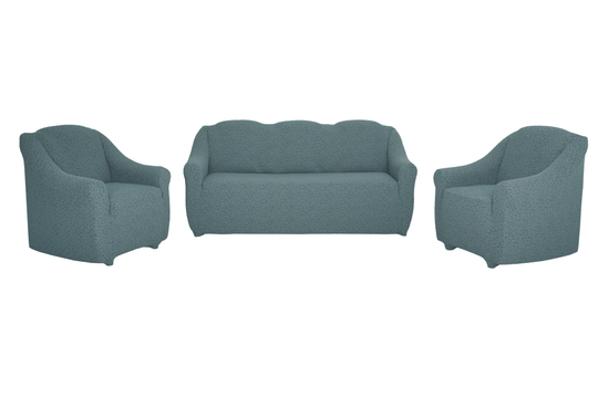 Комплект чехлов на диван и 2 кресла без оборки Жаккард, цвет Серый