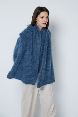 Шарф из альпака синий меланж
