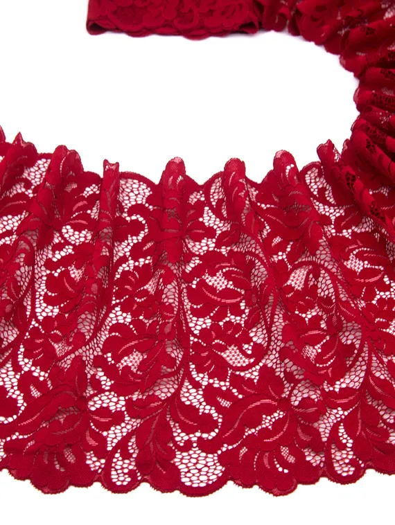 03-200 Кружево эластичное 22 см, темно-красный