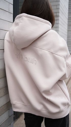 Худи на молнии в цвете пудра