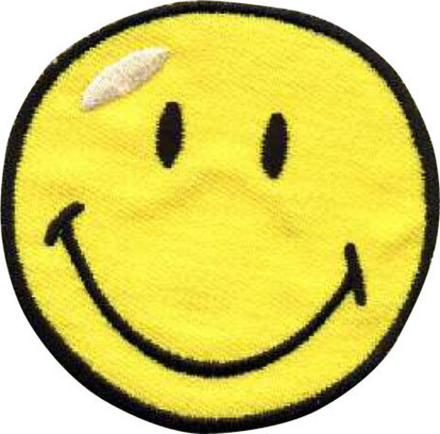 Термоаппликация HKM "Смайлик" большой, желтый, 70 мм (10216022/040314/0004057/01_Германия)