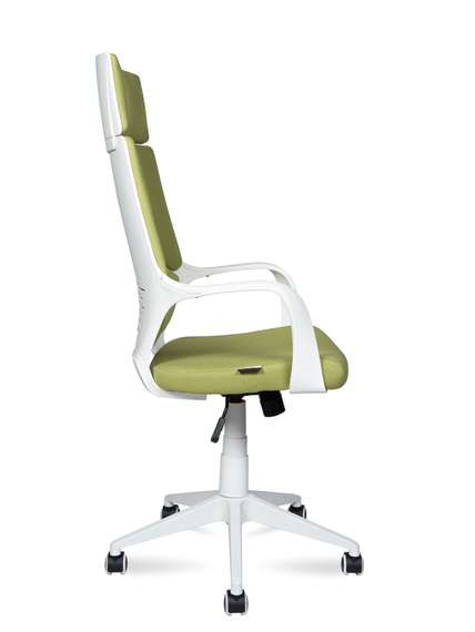 Кресло офисное Норден / Айкью / IQ / белый пластик / зеленая ткань