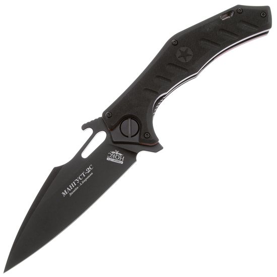 Складной нож НОКС Мангуст-2С (Black Red) 337-708406 c клинком из стали D2, рукоять G10