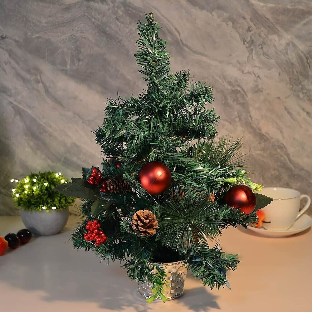 Елка настольная 45см с красными украшениями, SY15CJHW-012B 45 см