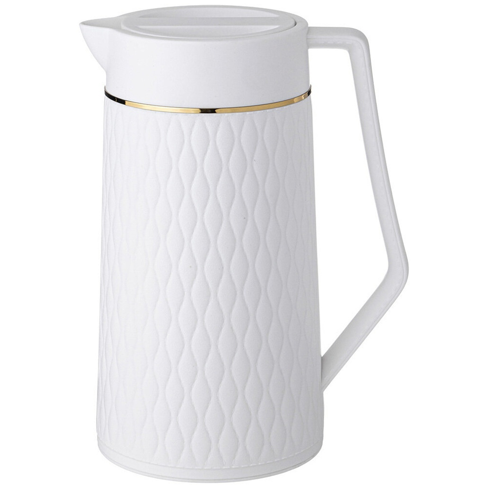 Термос 1л со стеклянной колбой, цвет белый