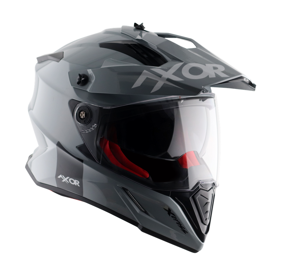 Шлем AXOR X-CROSS DUAL VISOR SC, с визором, цвет светло-серый (XL)