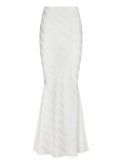 Шелковая юбка макси с вшитыми воланами