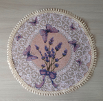 Набор декоративных гобеленовых салфеток Лаванда и кружево d 39 2шт