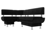 Диван кухонный угловой Альфа левый угол, Черный, Велюр, 116698L