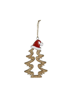 Декор подвесной "Ёлка в колпачке" 9,5x2xH15 см + 6 см подвес