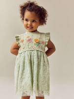 Платье с вышивкой для девочки Next E25-172, Салатовый