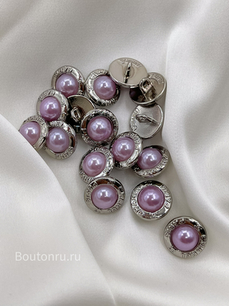 Пуговицы Шан. Жемчуг серебро светло-лиловые (лавандовые)