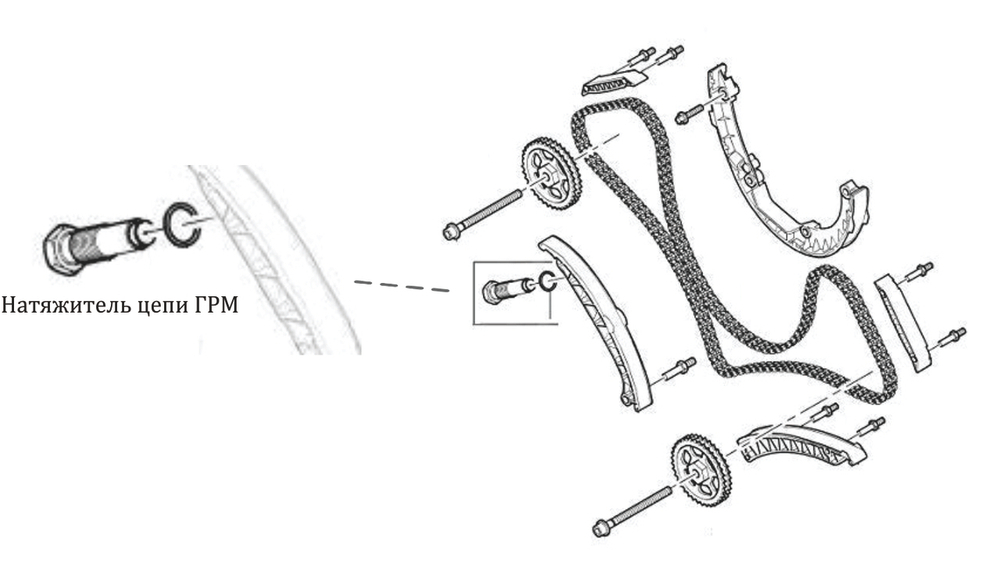 Натяжитель цепи ГРМ пневматический (PORSCHE Cayenne 4.5) JTC