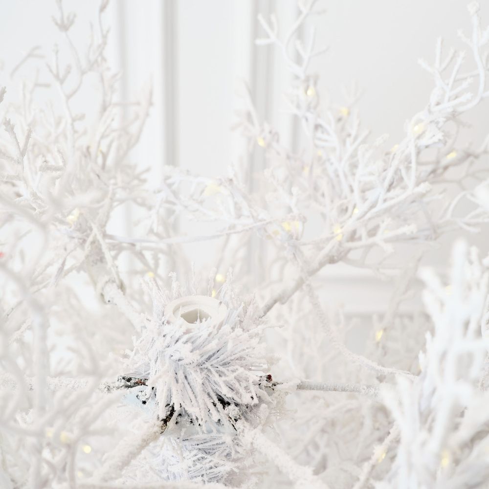 Искусственная белая елка с гирляндой встроенной «Normandia» Нормандия (коралловые ветки) от 2,1 м до 2,4 м