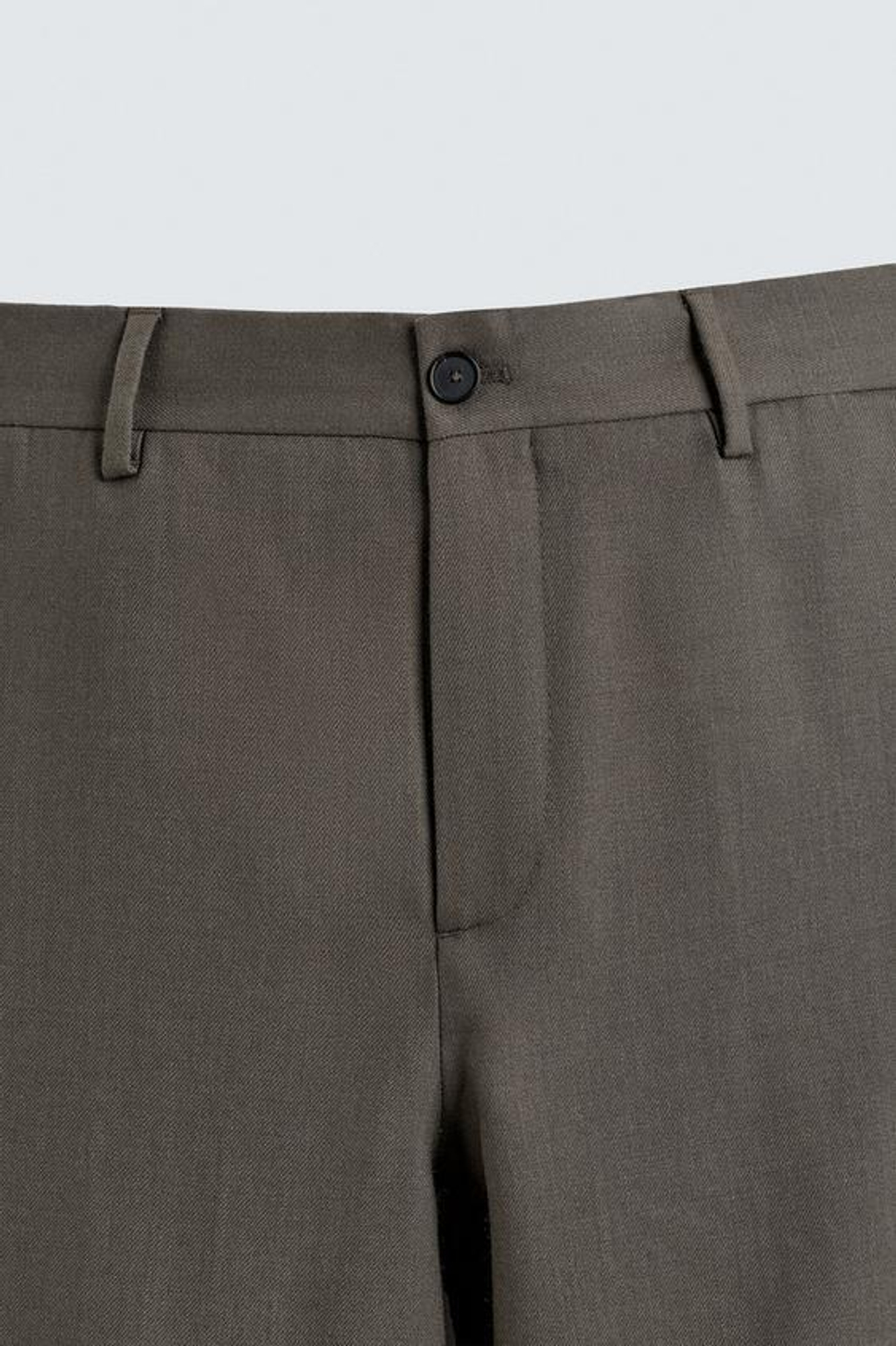 ZARA ПРЯМЫЕ БРЮКИ ИЗ 100% ШЕРСТИ, ЗЕЛЕНЫЙ