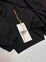 Костюмно-плательная однотонная шерсть с эластаном (L.Piana, 95%шерсть/5%эластан, Черная ночь, 154, 220 гр/м2)